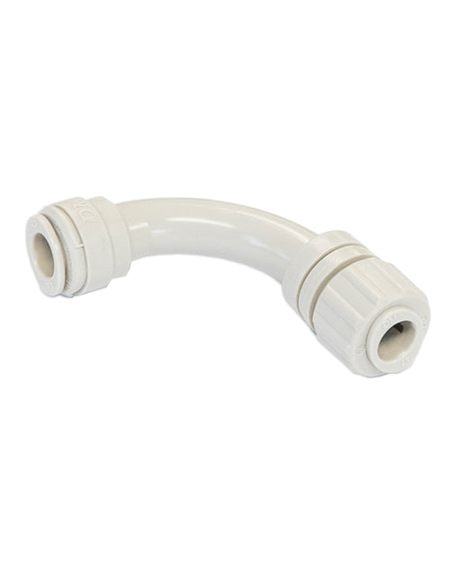 DM Push In Fitting - Power Adaptor Flow Bend 8mm to 8mm