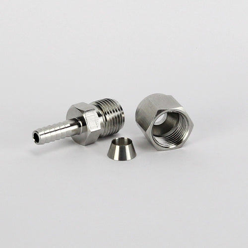 8mm Stainless Compression Fitting to 6mm Barb