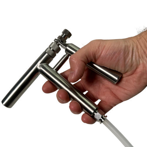 Premium Stainless Steel Pluto Gun with Barb fitting full view