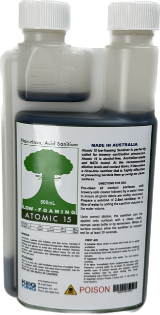 Atomic 15 - Low Foaming Sanitiser 500mL