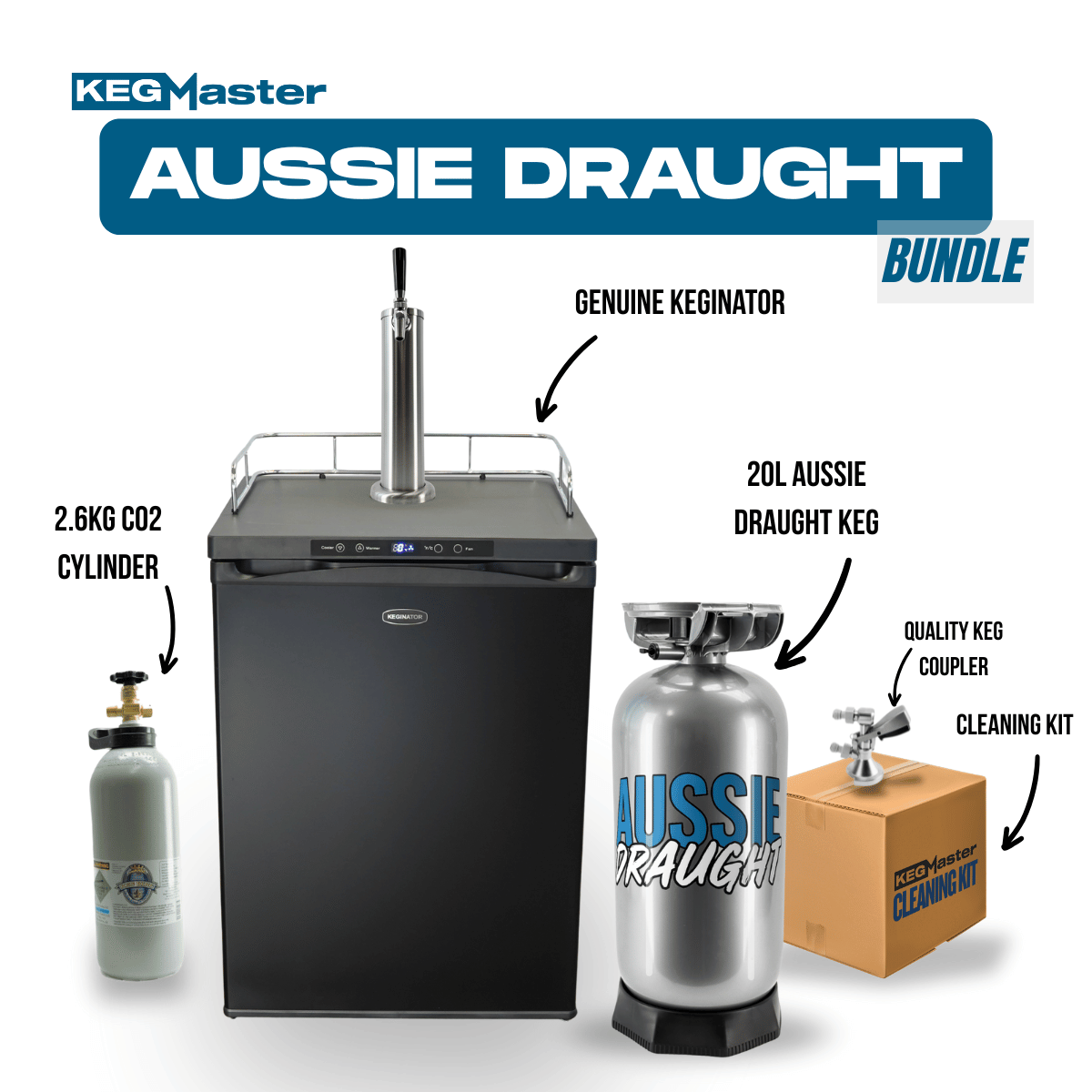 Aussie Draught Kegerator Bundle