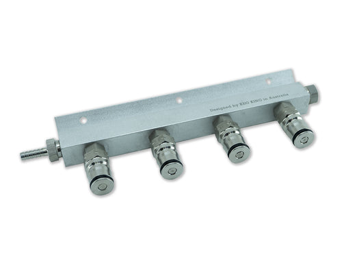 4 Way Gas Line Manifold Splitter With Ball Lock Posts