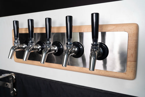 Tap Bank Front Panel - Stainless Steel & Wood Trim