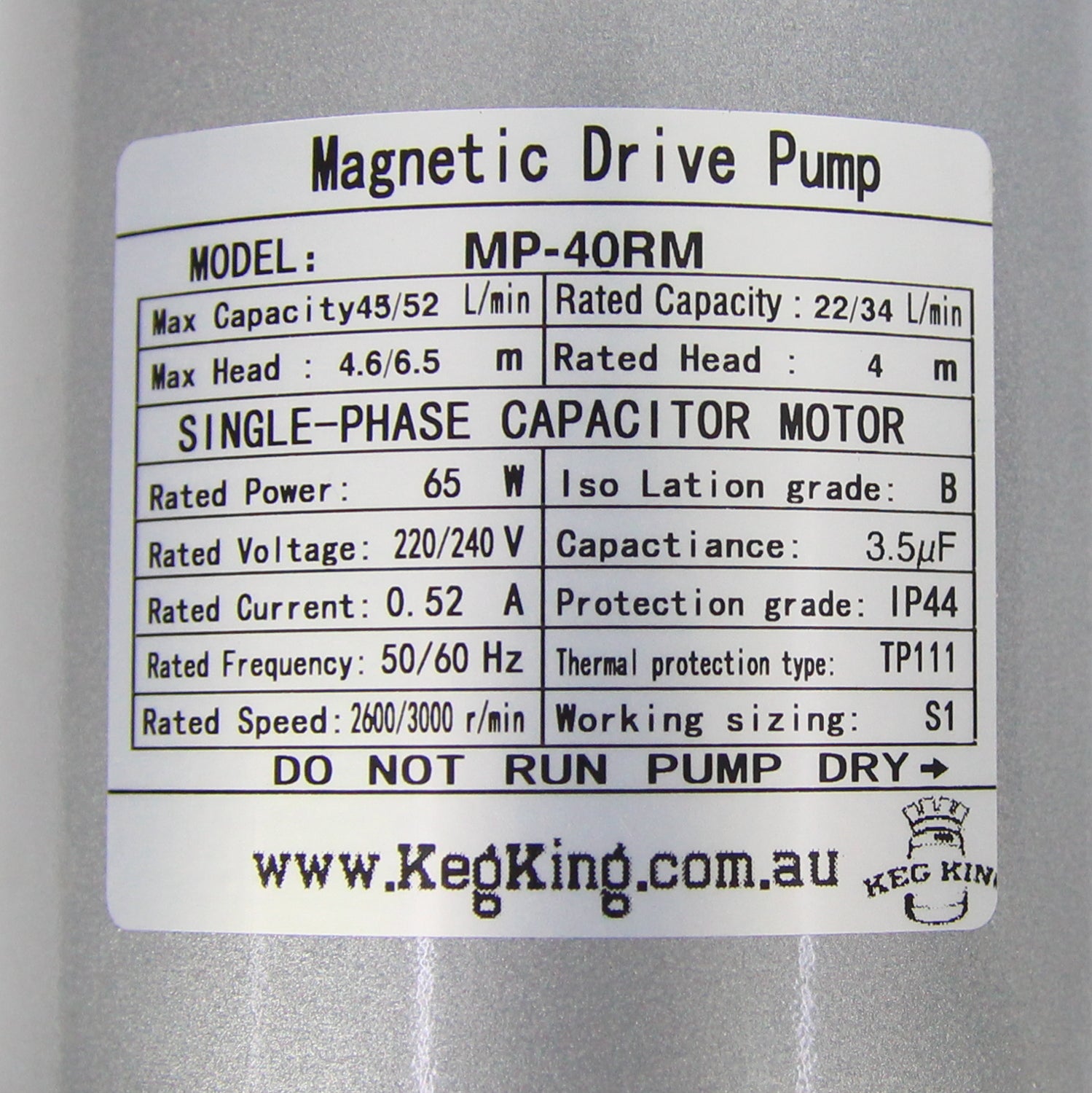 65w MKII High Temperature Magnetic Drive Pump with 3/4