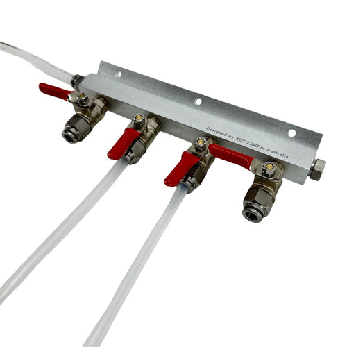 4 Output / 4 Way Gas Line Manifold Push In