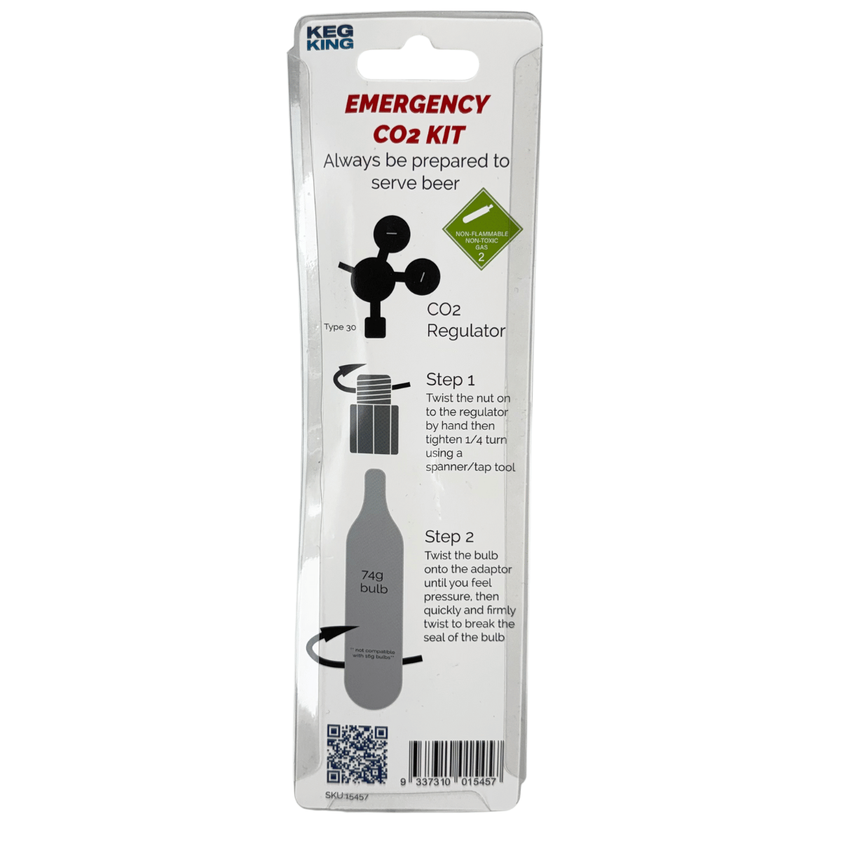 CO2 Gas Emergency Kit with 74g Bulb