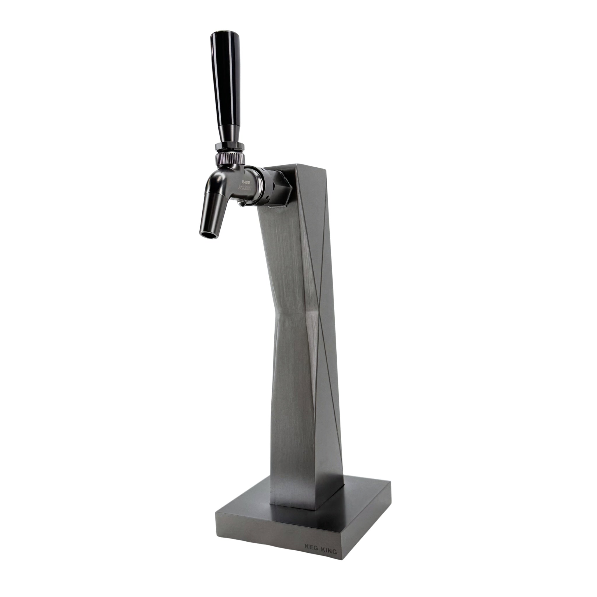 Metallic beer tap on a white background