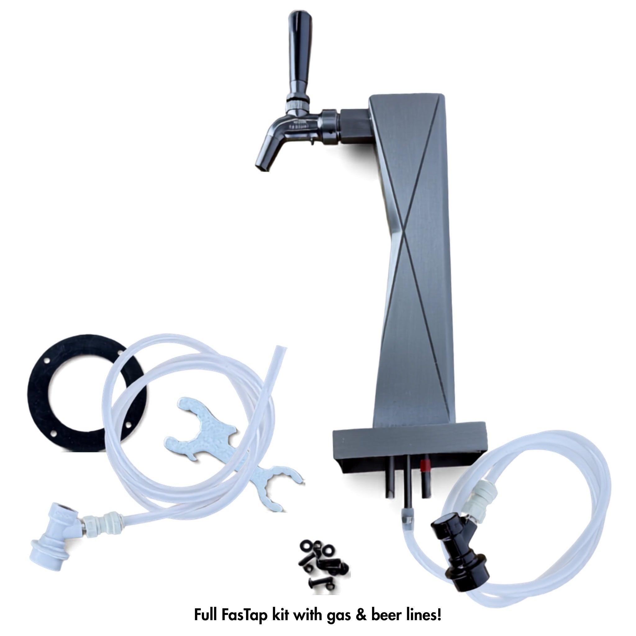 Full FasTap kit with gas and beer lines on a white background