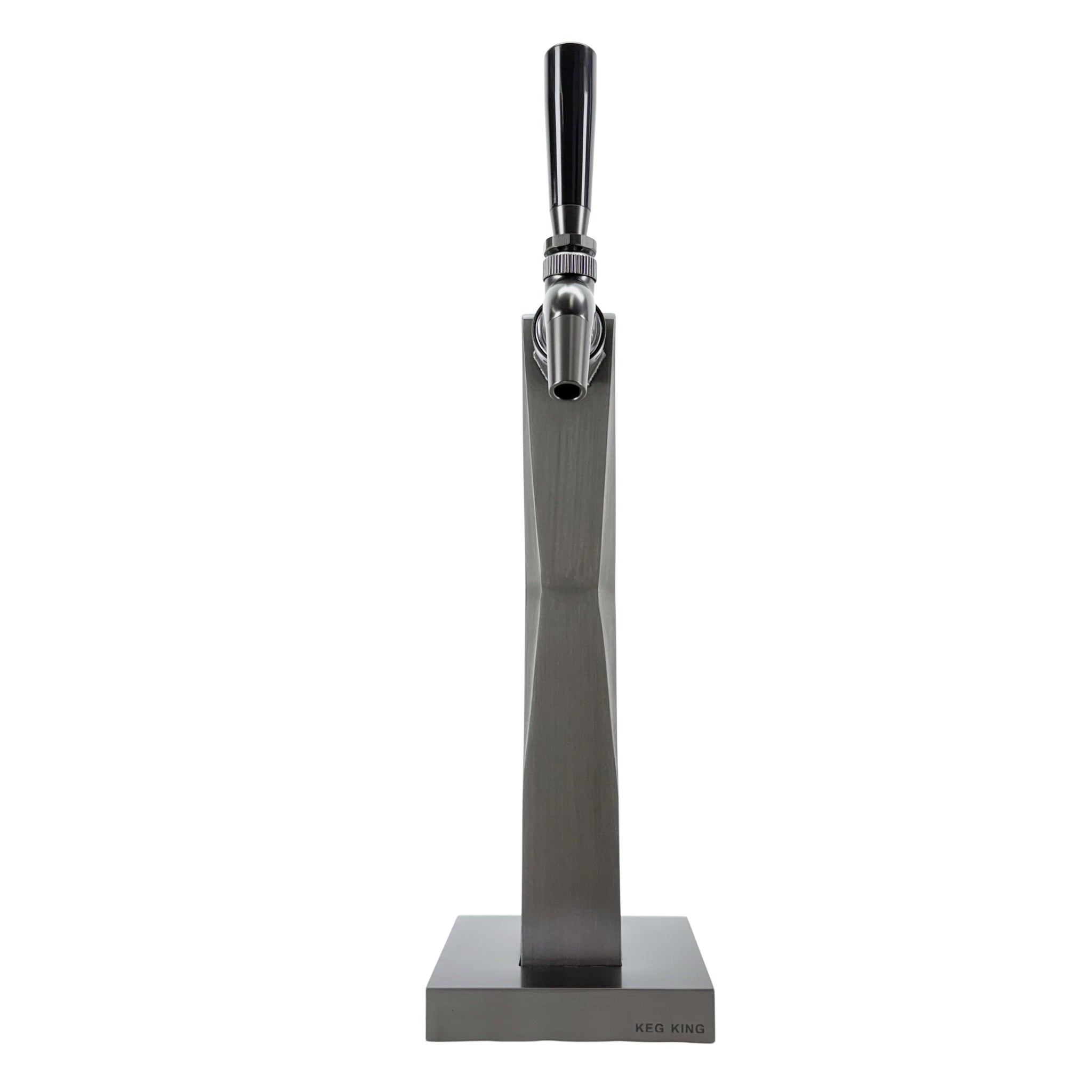 Metal beer tap on a white background