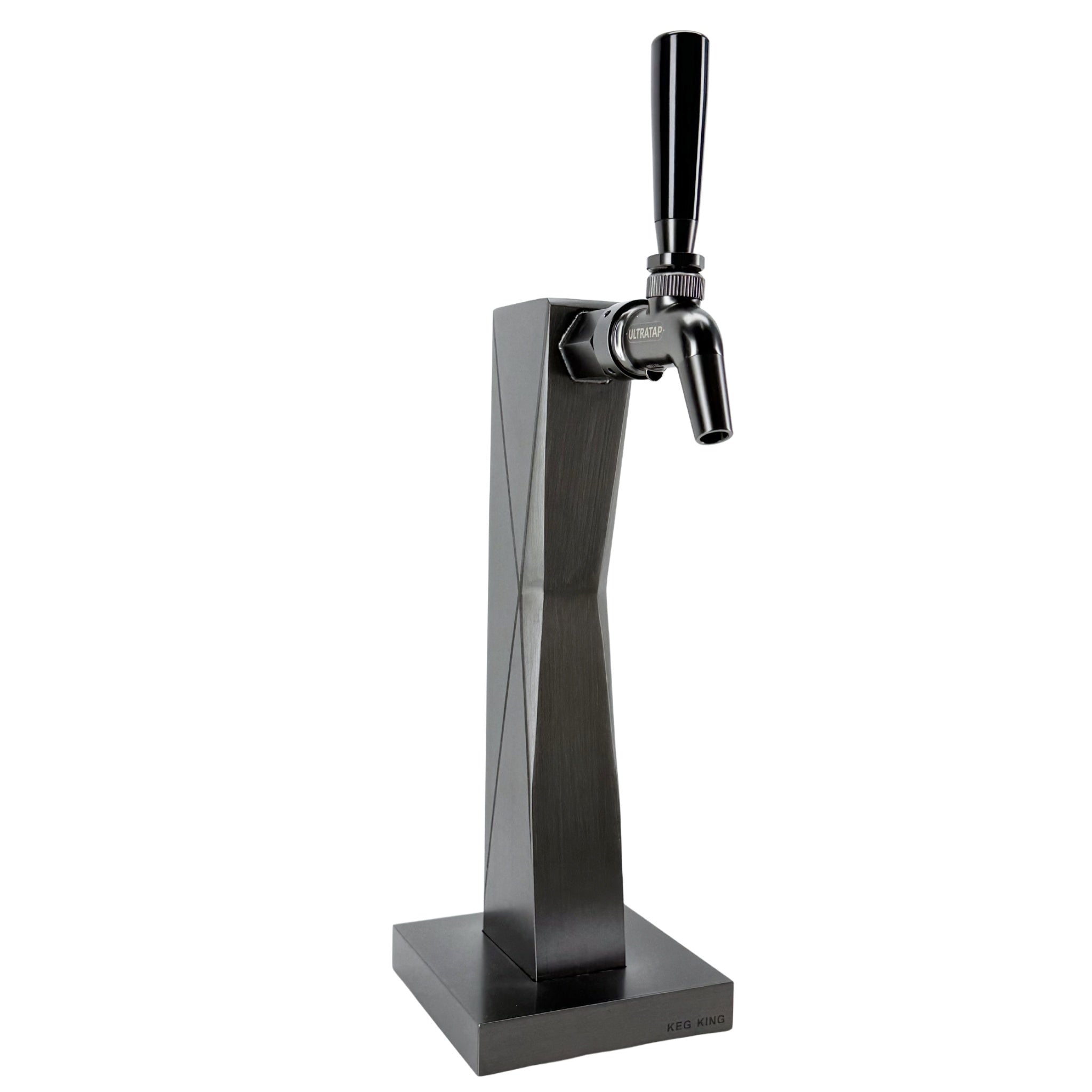 Black beer tap on a white background