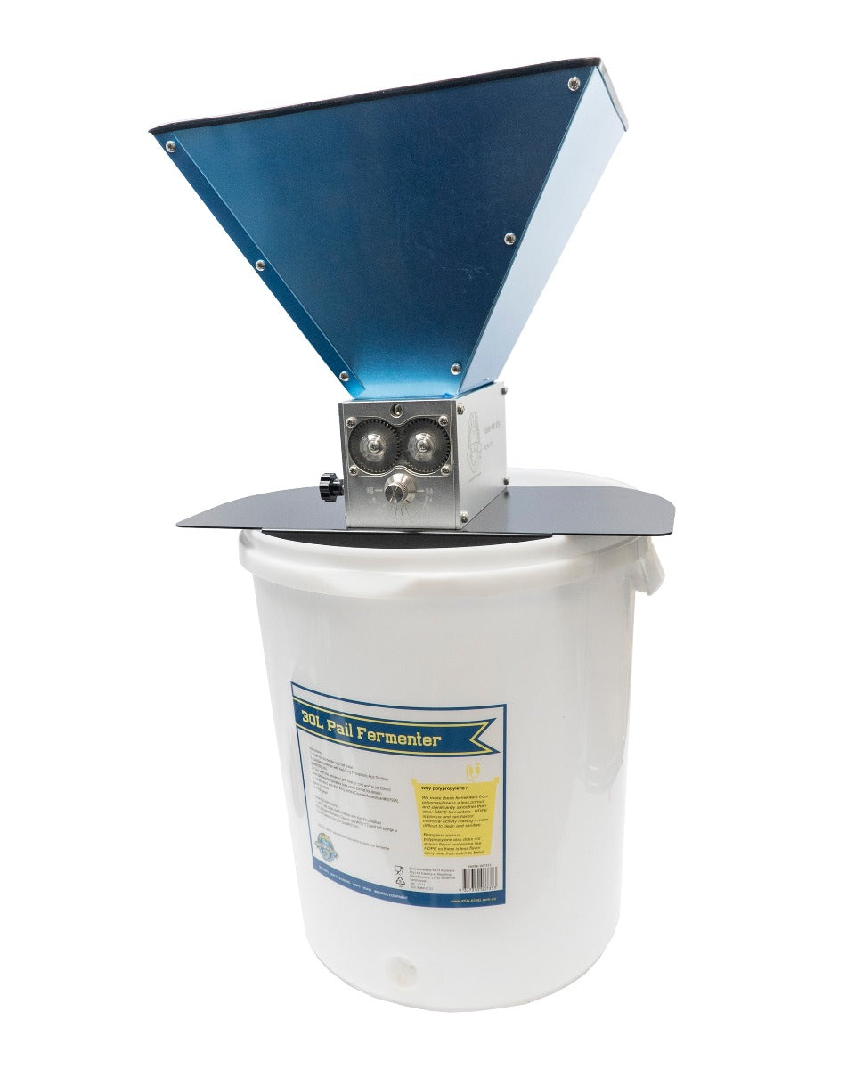 Grain Malt Mill 3 Roller - With Steel Mounting Board