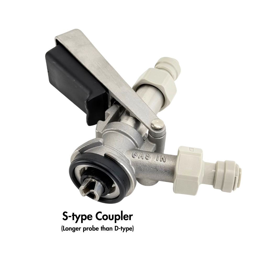 Coupler - S-Type Keg Coupler with Push In Fittings