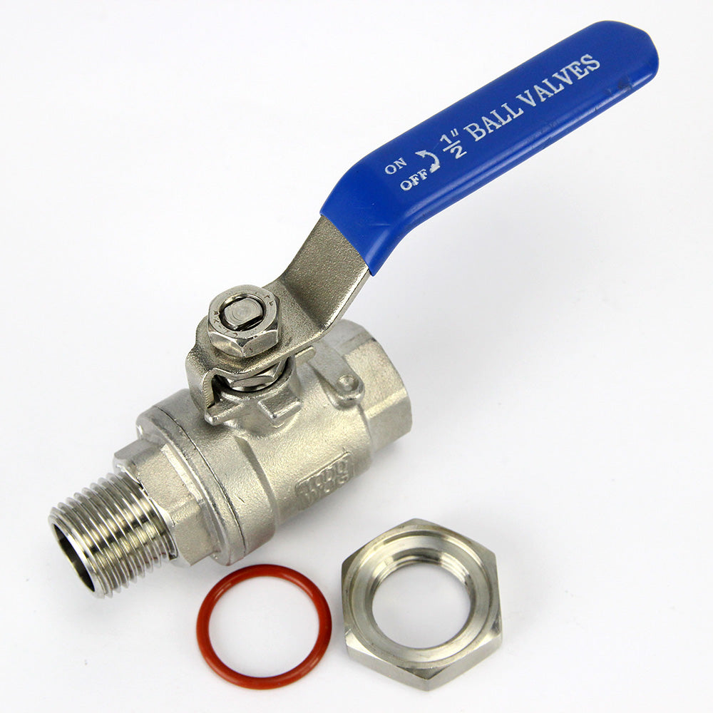 1/2 BSP Stainless Ball Valve Port Assembly (to port pot or keg)