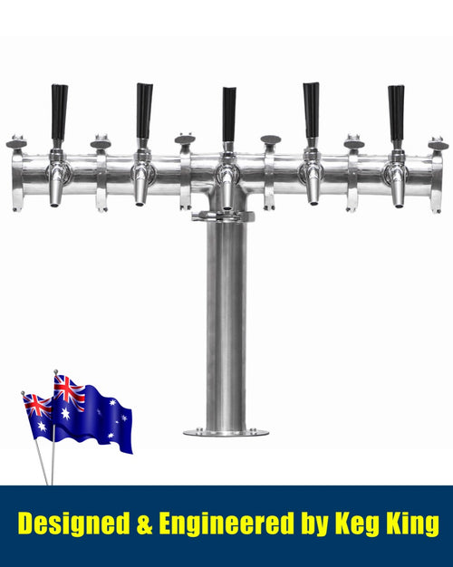 Keg King Quintuple Tap Modular Beer Font Tower with 5 Taps