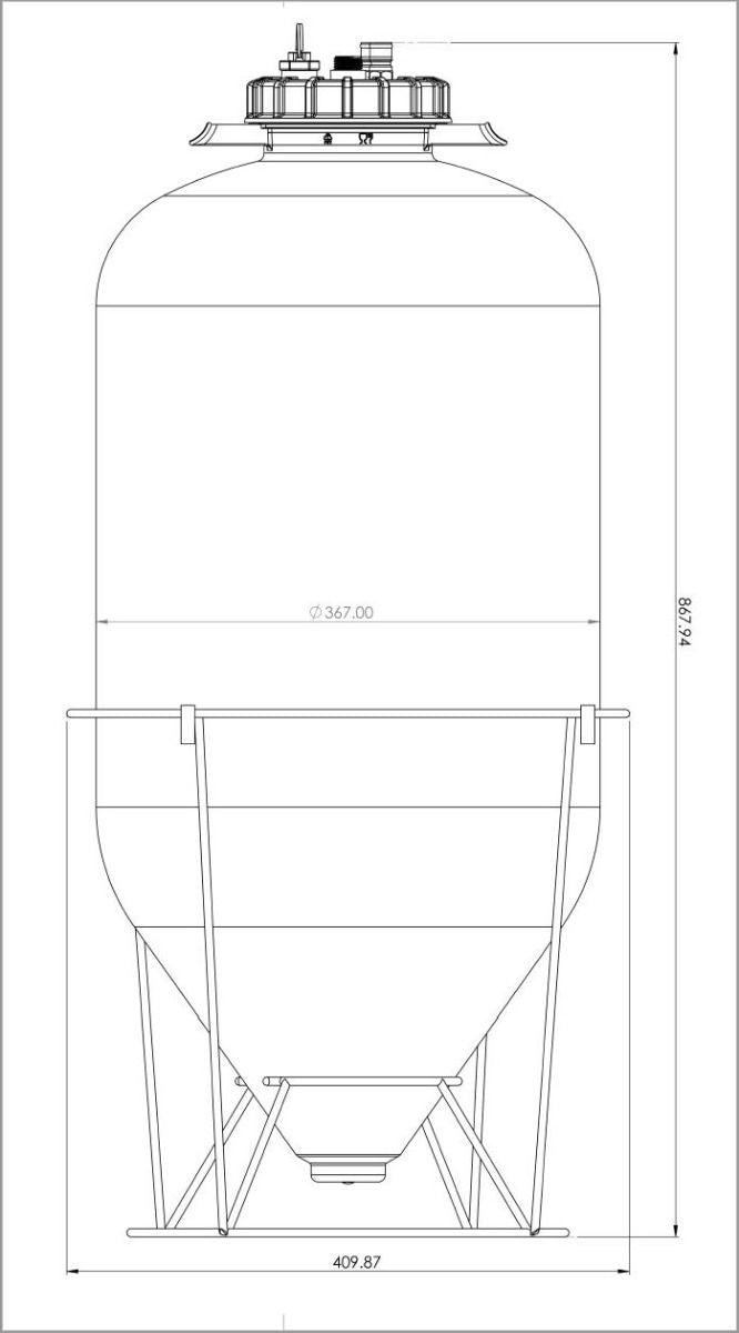 Unitank pressure fermenter made in australia technical drawing