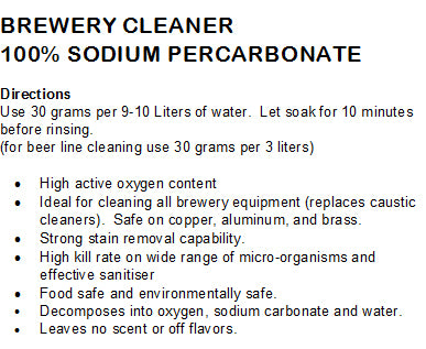 100% Pure Sodium Percarbonate 950g Bag