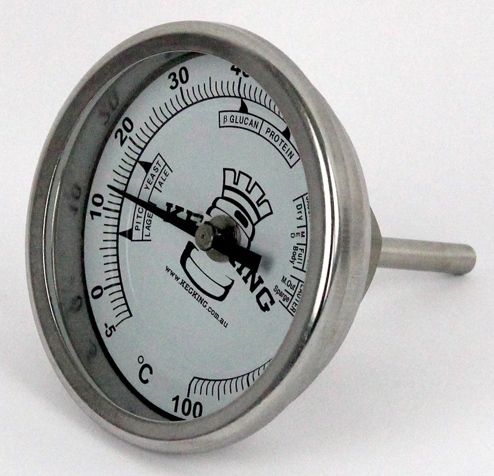 Bi-Metal 3inch Dial Weldless Thermometer-Short Stem 40mm
