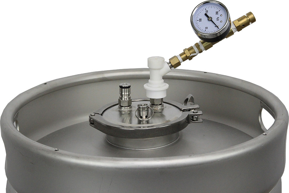 50l kegmenter 304 stainless  fermenter keg top view with regulator 