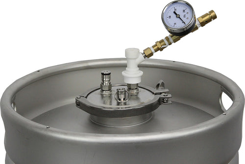 50l kegmenter 304 stainless  fermenter keg top view with regulator 