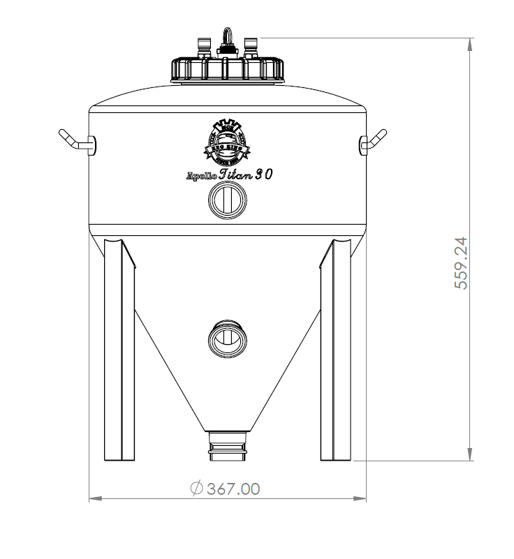 Fermenter Apollo Titan 30L Stainless Steel Pressure Rated Unitank Fermenter
