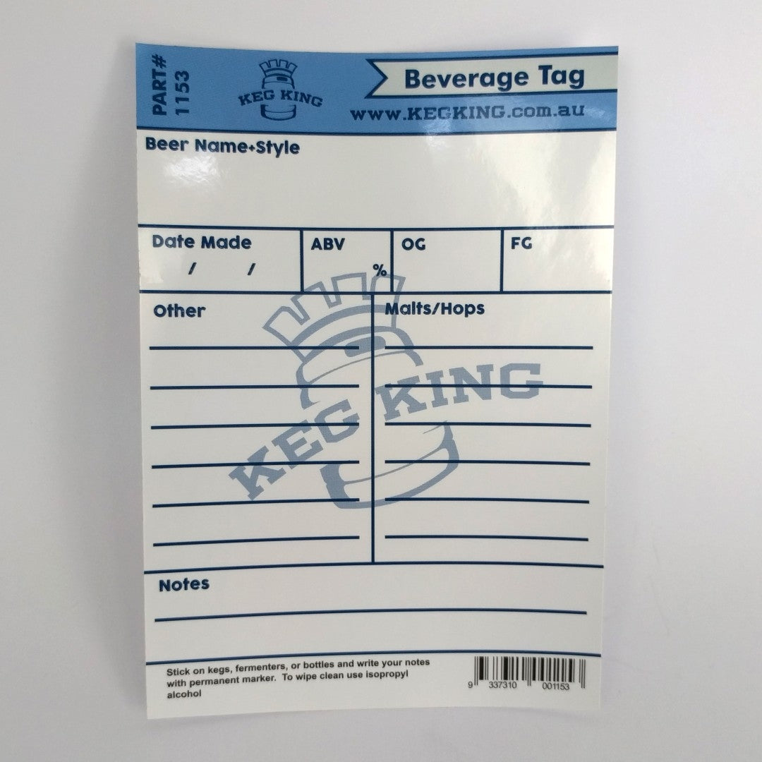 Beverage Tag - Reusable Labels