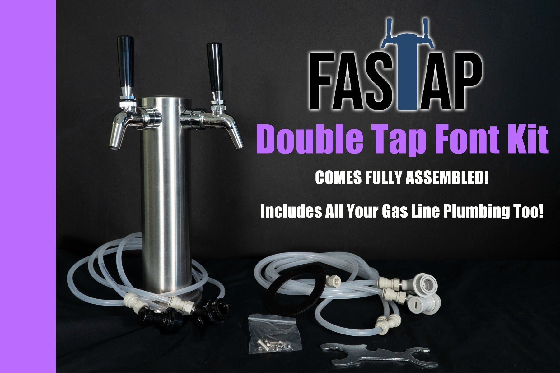 FasTap Preassembled Beer Font Tower Kit - Double Tap
