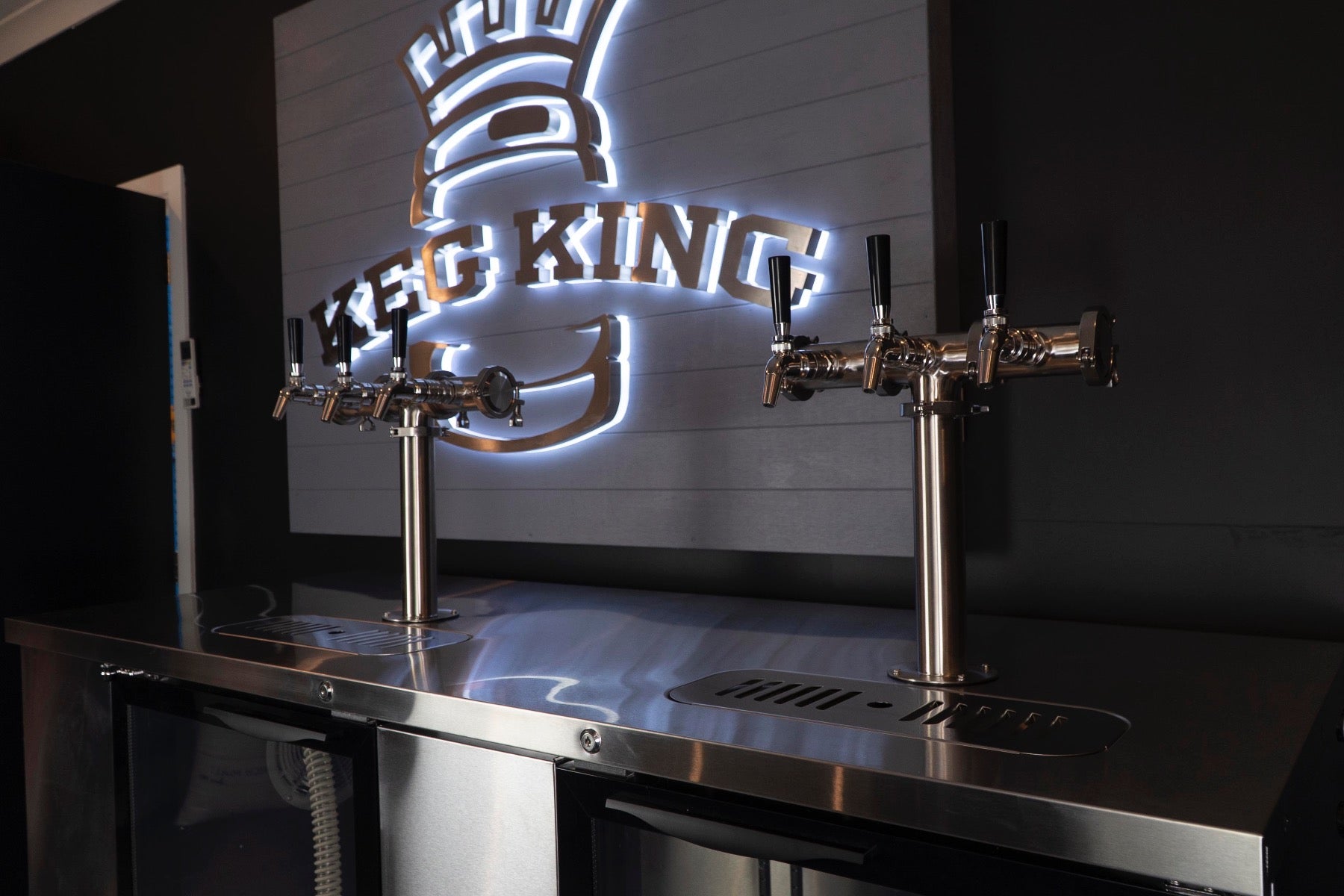 Two Door XL Kegmaster with 2 three tap fonts