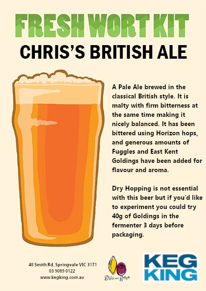 Chris' British Pale| Keg King Brewing Co. Fresh Wort Kit
