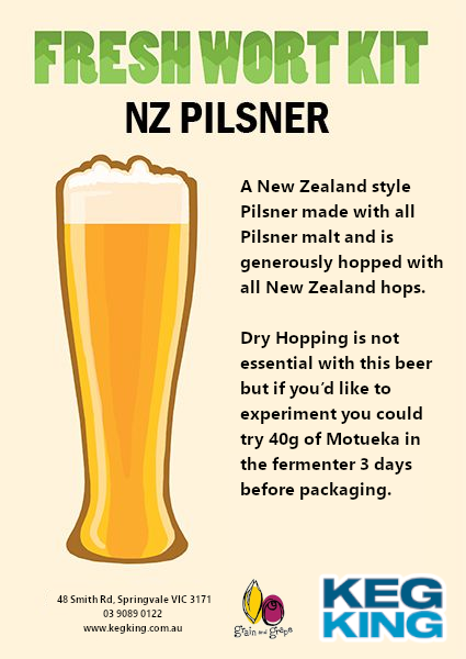 NZ Pilsner| Keg King Brewing Co. Fresh Wort Kit