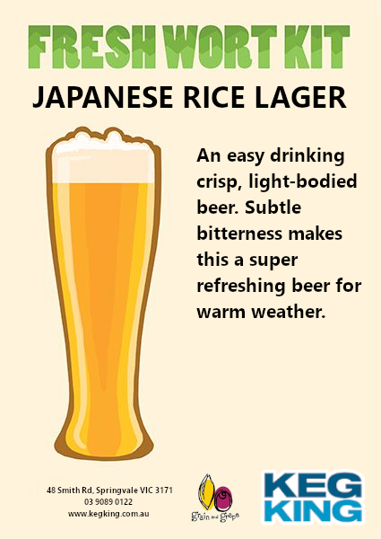 Japanese Rice Lager| Keg King Brewing Co. Fresh Wort Kit