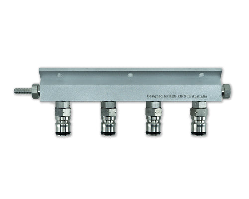 4 Way Gas Line Manifold Splitter With Ball Lock Posts