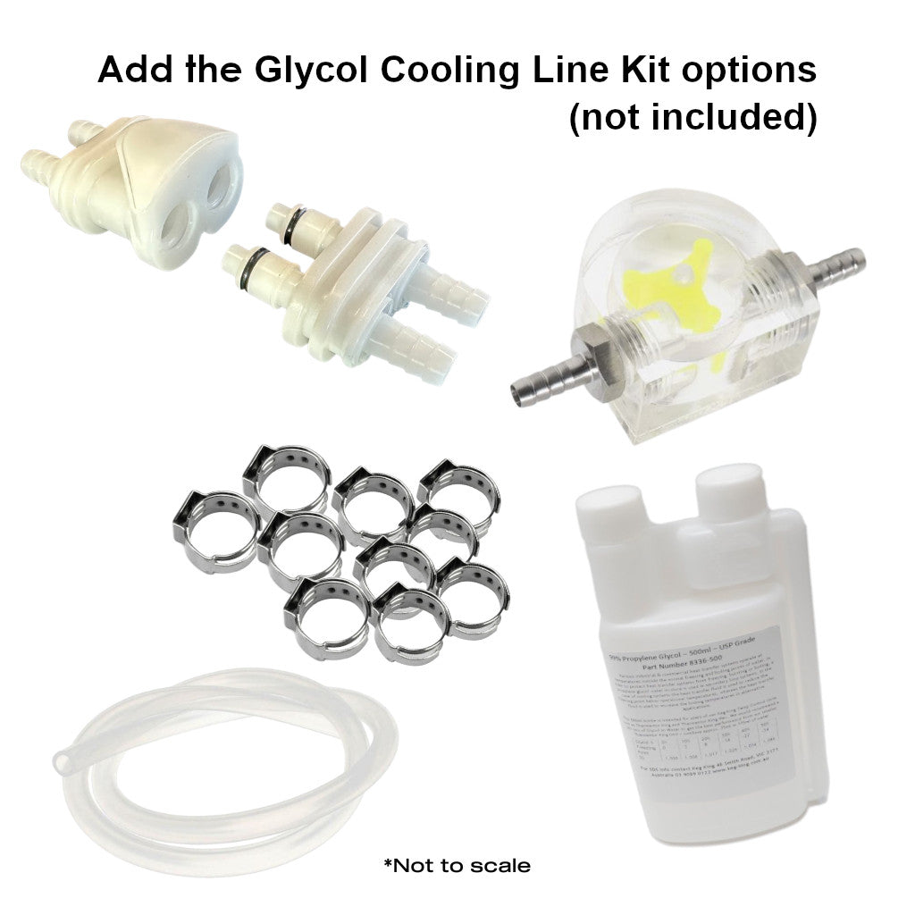 Add the Glycol Cooling Line Kit options (not included)