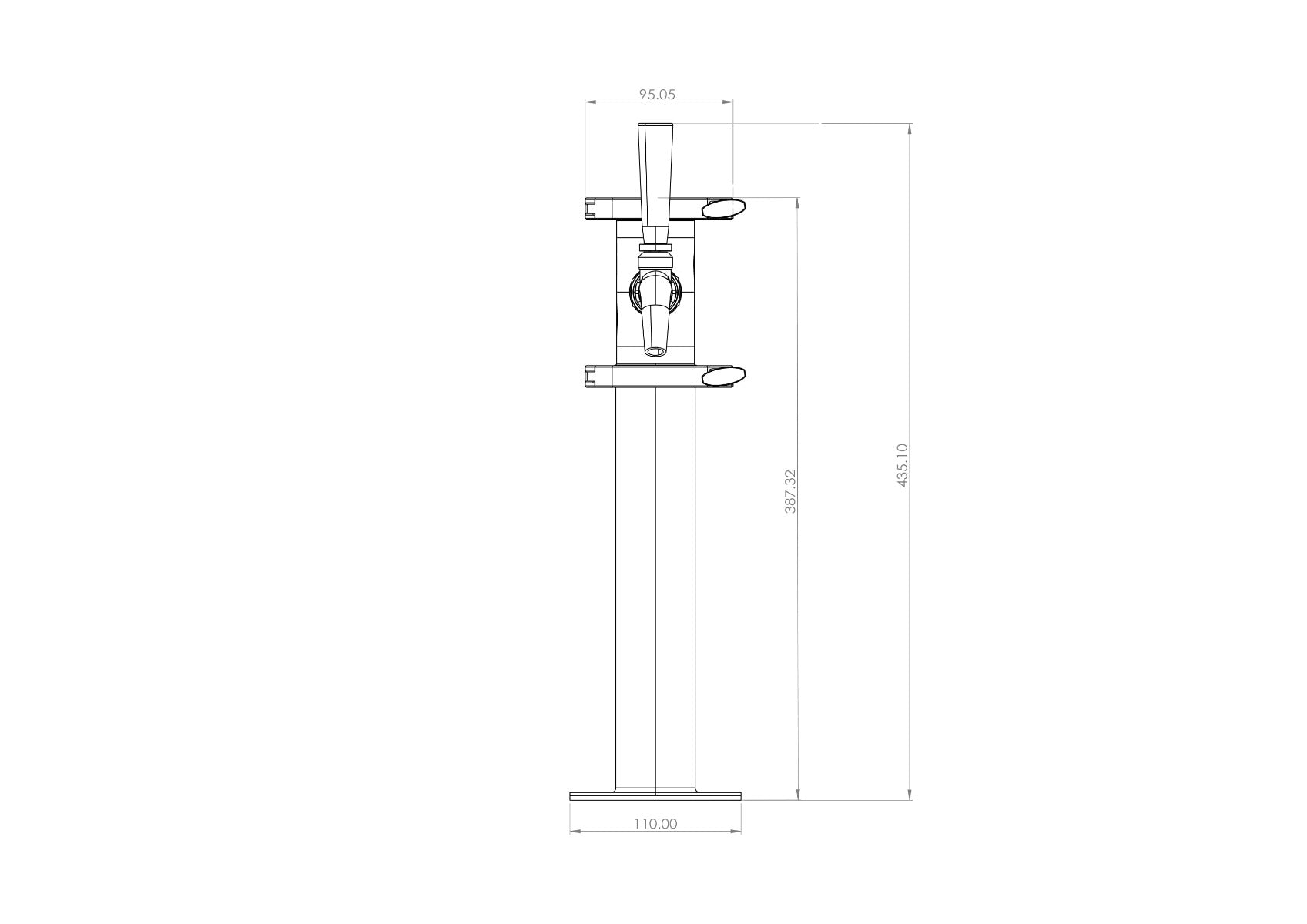 Single Tap Modular Beer Font Engineering Diagram