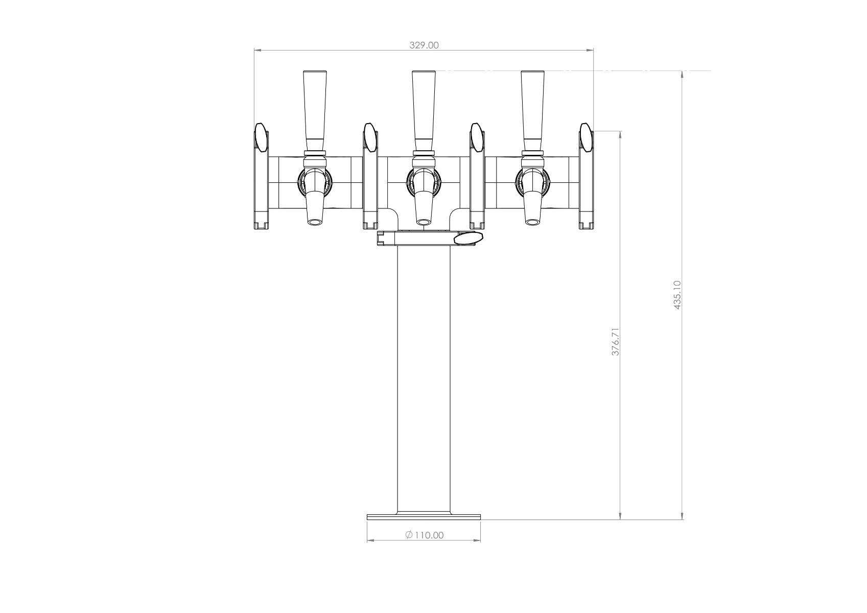 Triple Tap Modular Beer Font Engineering Diagram