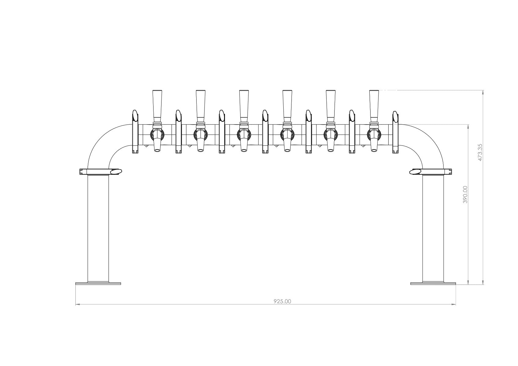 Six Tap Modular Font Engineering Drawing