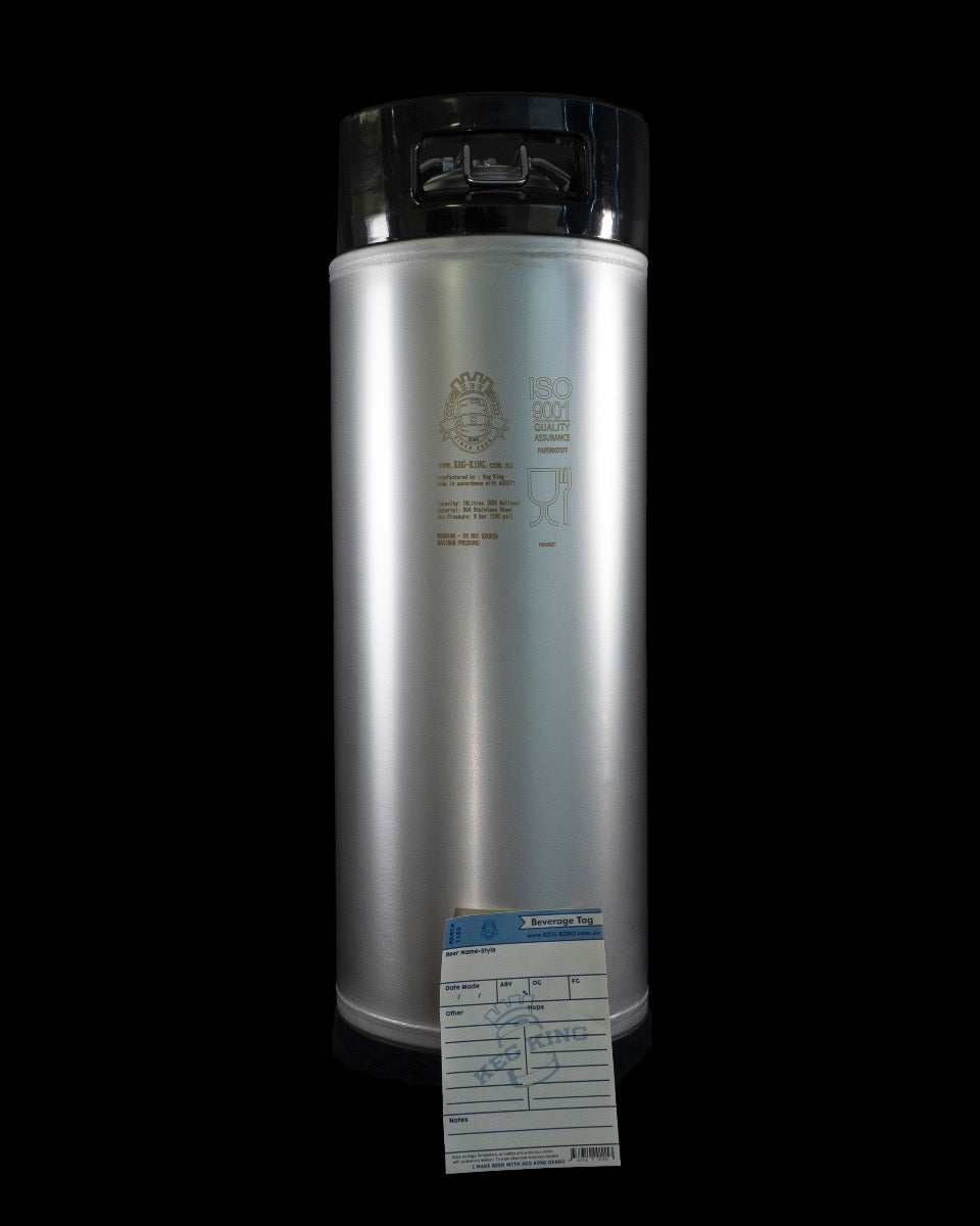 19L Ball Lock corny keg with tag view
