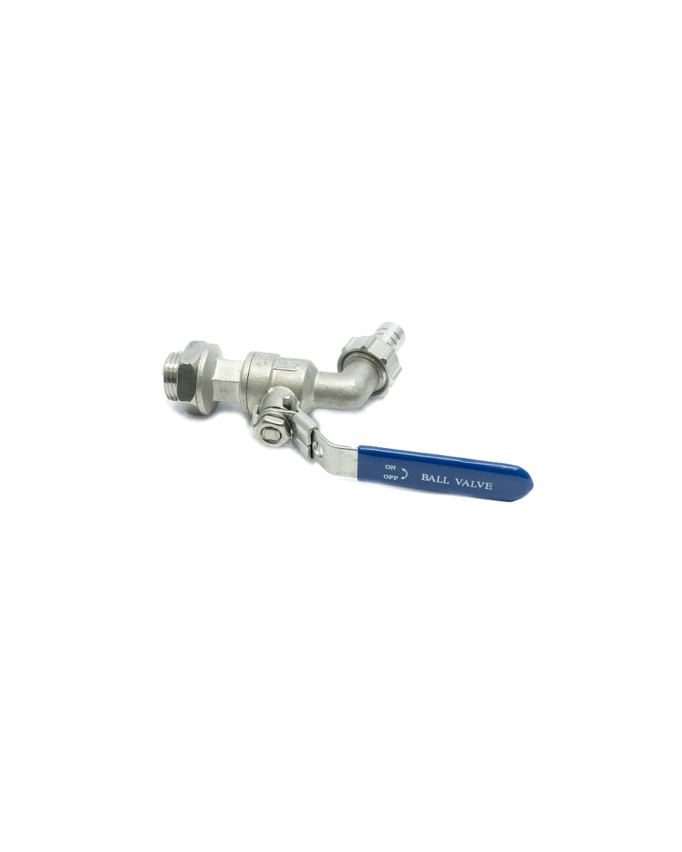 Stainless Steel Ball Valve 1/2inch BSP x 13mm Barb