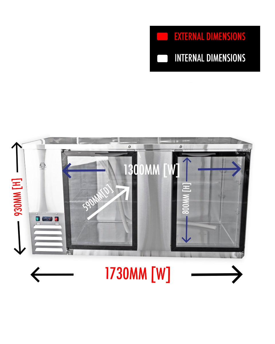Two Door XL Kegmaster dimensions
