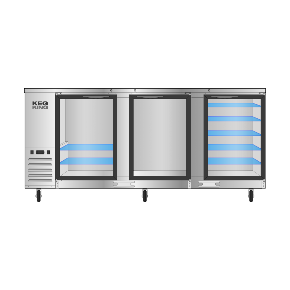 Shelves Available for Right Door and Bottom Left Door 