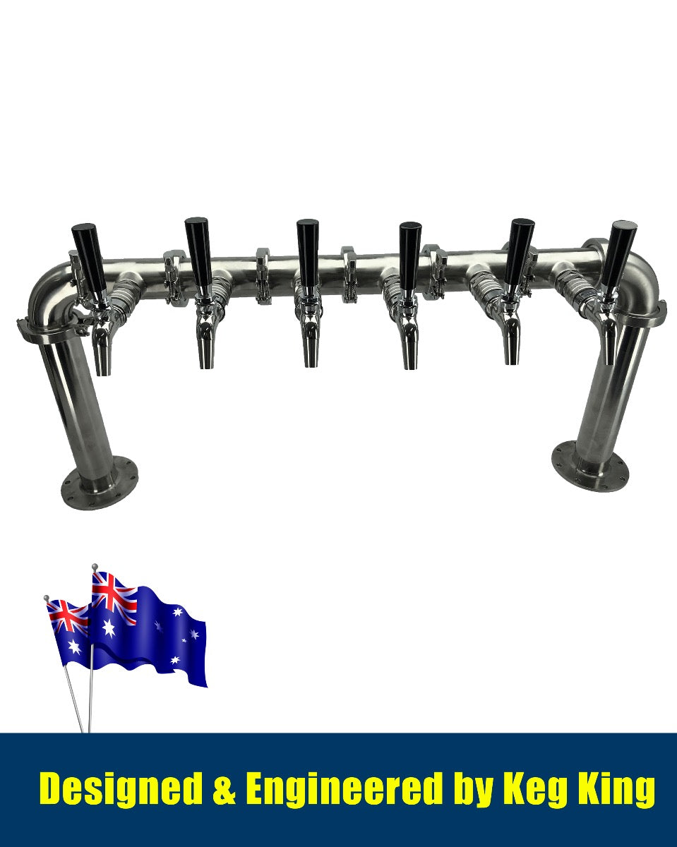 Beer Font Tower - Six Tap Modular Font with installed taps view