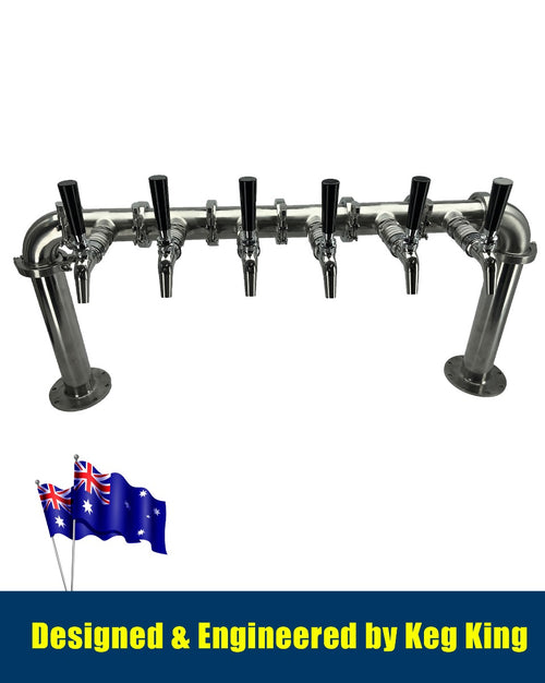 Beer Font Tower - Six Tap Modular Font with installed taps view