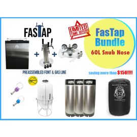 Keg Master FasTap Triple Tap Bundle - 60L Snub Nose - 3 Kegs - Jacket - PRVs - Limited Offer