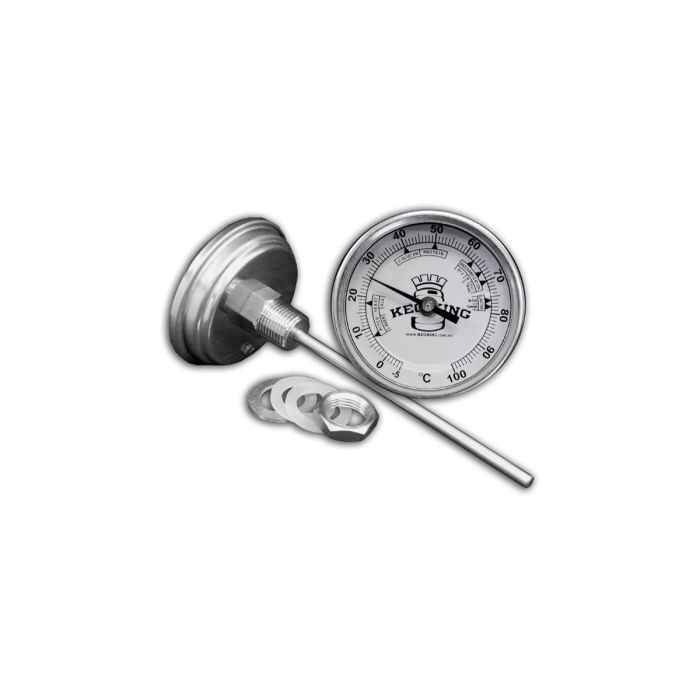 Bi-Metal 3inch Dial Weldless Thermometer-Long Stem 132mm