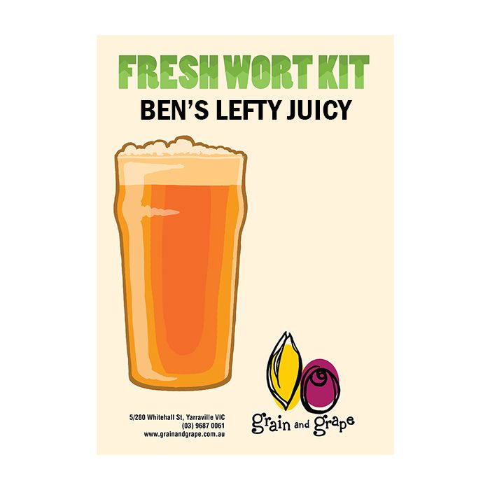 Ben's Lefty Juicy NEIPA Artisan Ale Grain & Grape Fresh Wort Kit
