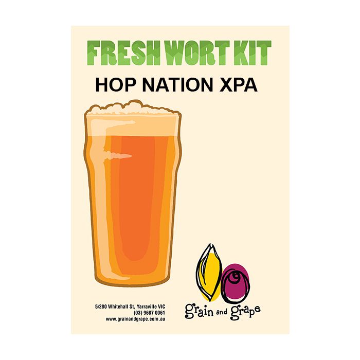 Hop Nation XPA Fresh Wort Artisan Ale Grain & Grape Fresh Wort Kit