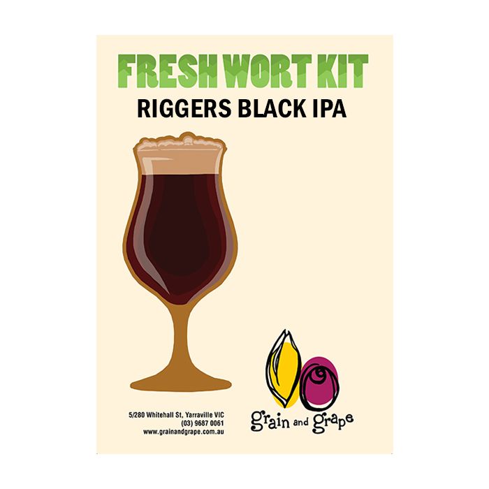 Riggers Black IPA Artisan Ale Grain & Grape Fresh Wort Kit