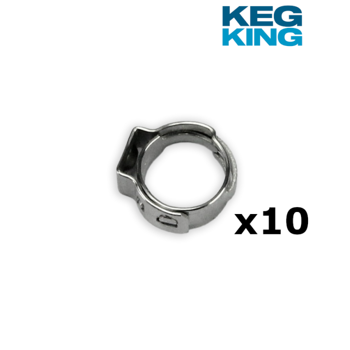 Stainless Stepless Clamp Suits 6-8mm OD Line (9.5) Pack of 10x